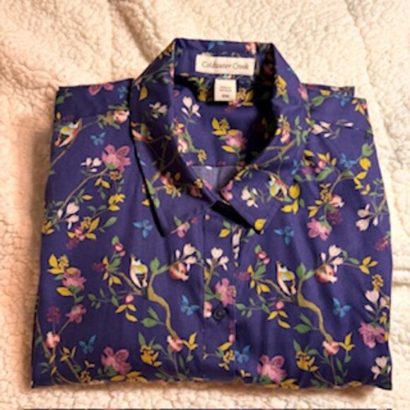 Coldwater Creek 18W Purple No Iron 3/4 length sleeve blouse - Picture 2 of 5